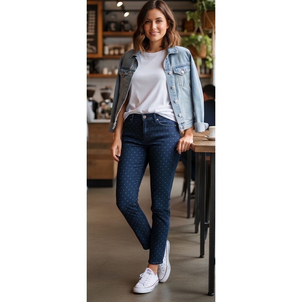 GAP 1969 Always Skinny Polka Dot Jeans